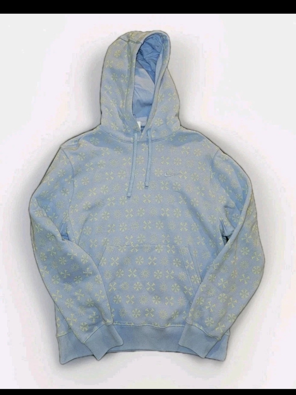 Nike Sportswear Club Fleece Monogram Hoodie Men's MEDIUM Cobalt / Creme